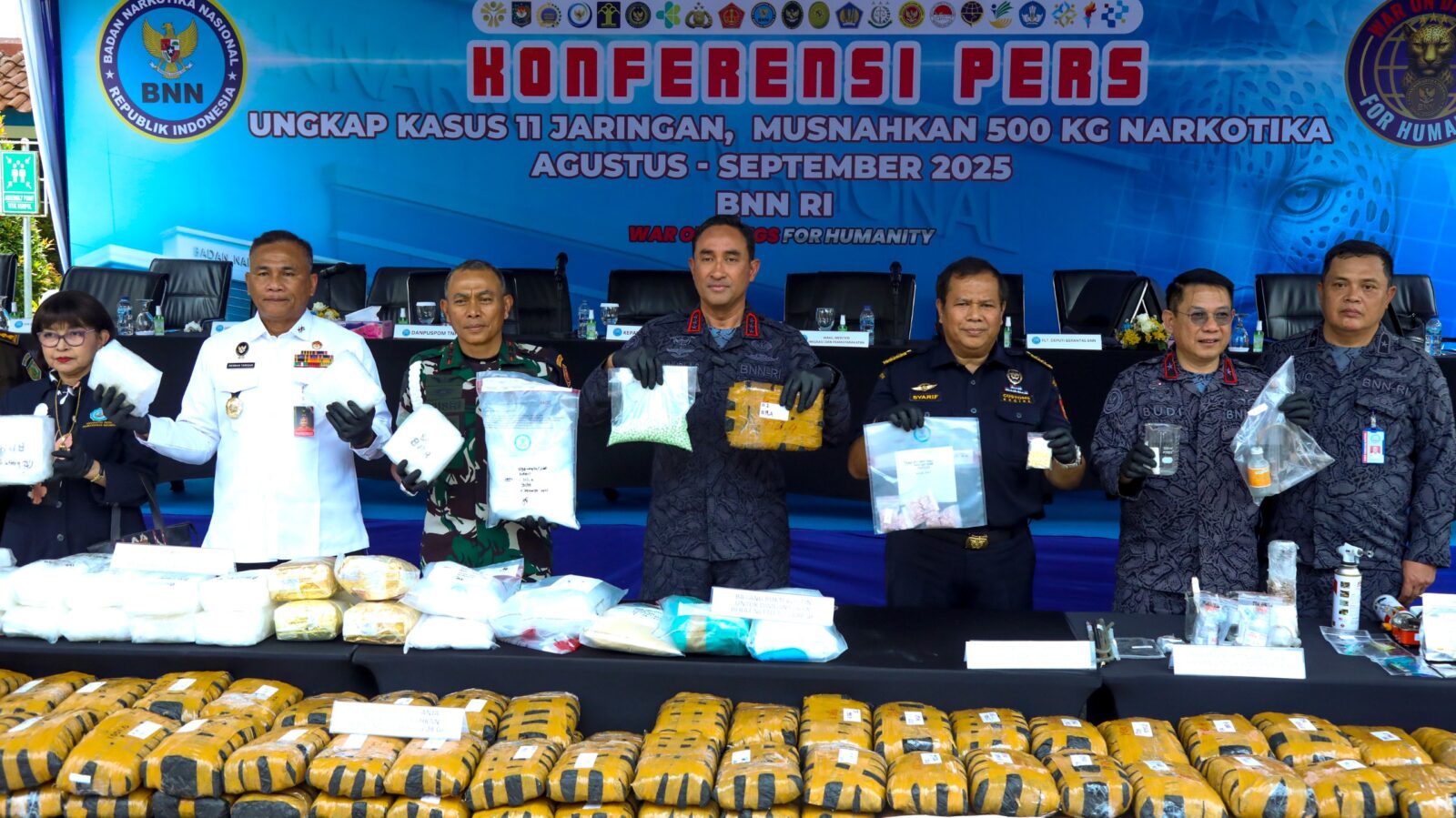 Satu Bulan, BNN Amankan Setengah Ton Narkotika